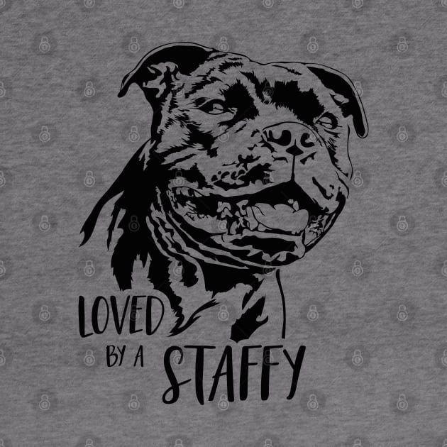 Staffordshire Bull Terrier loved by a staffy dog saying by wilsigns